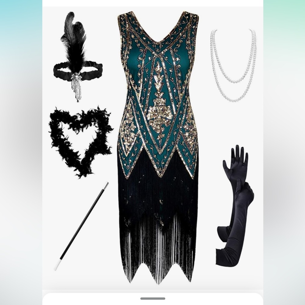 PrettyGuide Women's 1920s Flapper Dress Vintage Swing Fringed Gatsby Roaring - Picture 2 of 9